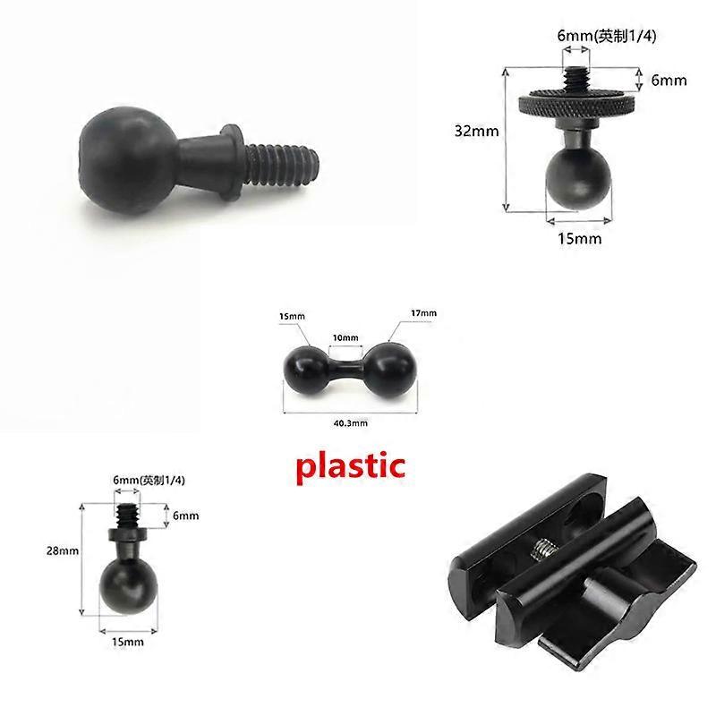 حامل مثبت كروي مزدوج 15 مم إلى 15 مم محول مزدوج المقبس ذراع المشبك مشترك قضيب توصيل 1/4 "كاميرا عمل محول ل gopro