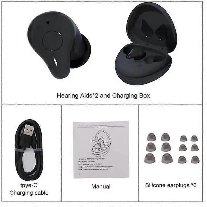 Bluetooth Hearing Aid 16-Channels Rechargeable Phone Connection Noise Reduce Sound Amplifier Hearing Aids Earphone For Deafness