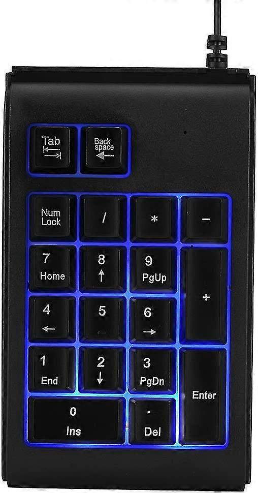 Number Pad 19-Key 3-Color Usb Backlit Numeric Keypad Mechanical Touch Feeling 10 Million Clicks Number Pad For Data Entry For Laptop Pc Desktop