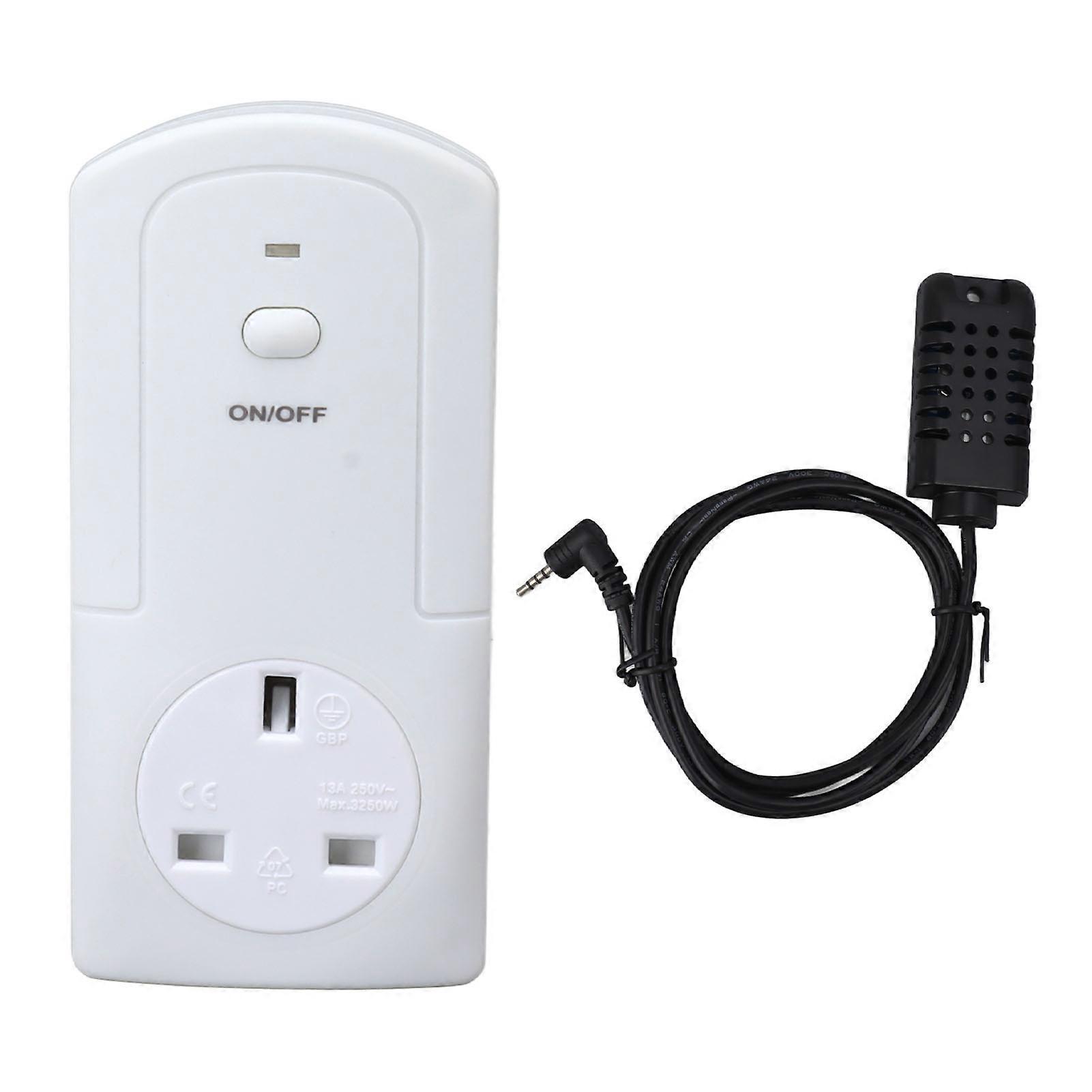 Wireless Wifi Plug in Thermostat Outlet Temperature Controller Heating Cooling Temp Sensor Humidifier Function AC 90250V