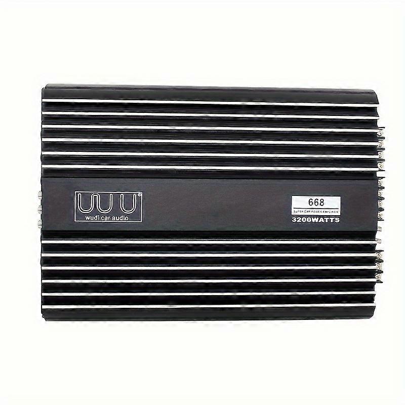 High Power 4-Channel AB Class Car Amplifier - 12V Vehicle Amp for Stereo System, Push Subwoofer & Speaker, Thermal Design, Bridging Support