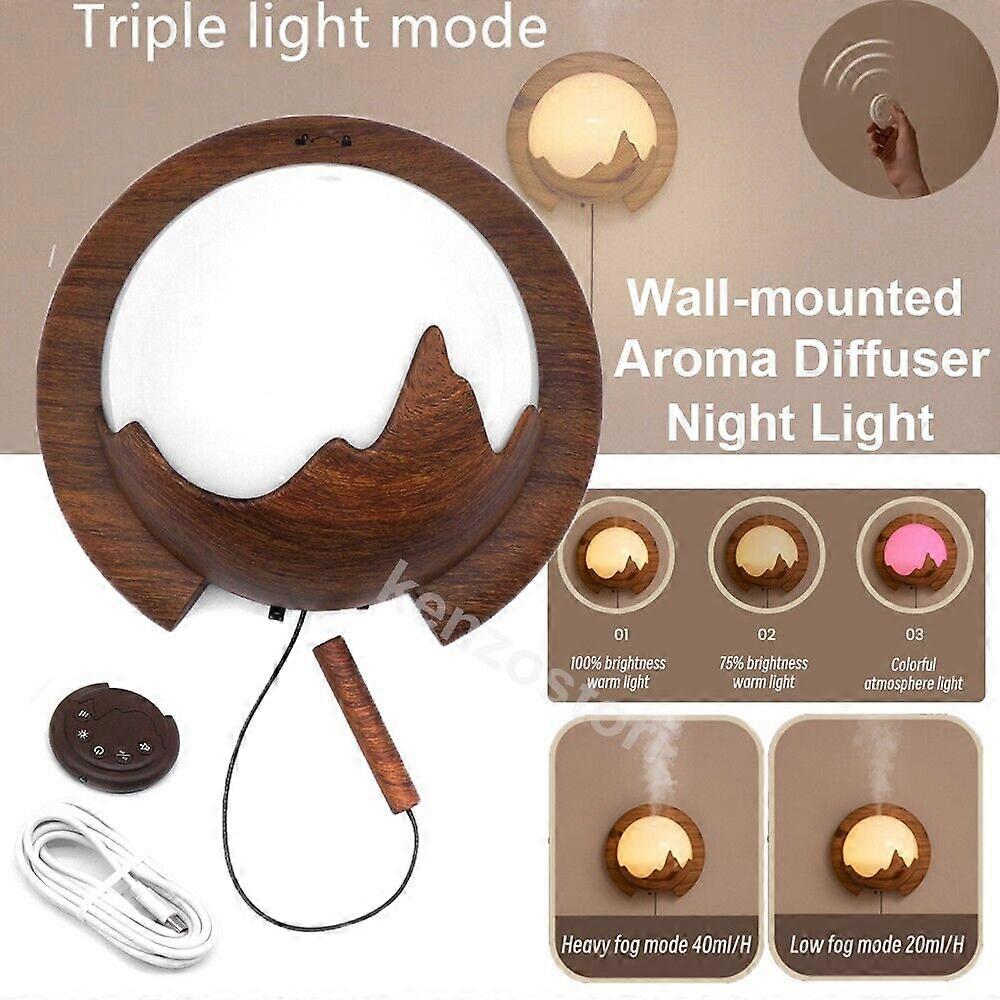 Humidifier Essential Oil Diffuser Flame Night Light Aromatherapy Remote,100% New