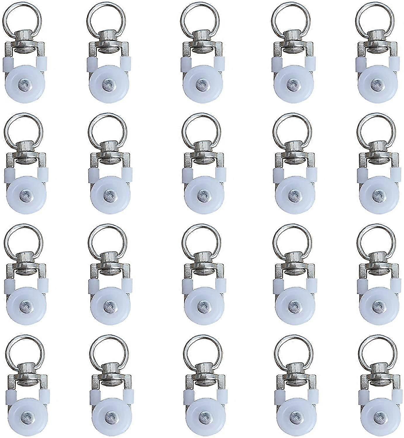 20pcs Curtain Track Rollers,track Rollers,curtain Rod Rollers Sliders,silent Pulley,window Curtain Track Double Track Roller