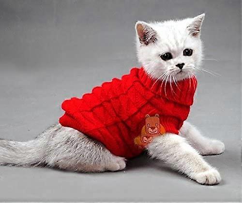 Pet Cat Sweter Kitten Ubrania dla kotów Małe psy, Golf Ubrania dla kotów Sweter Soft Warm, fit Kitty