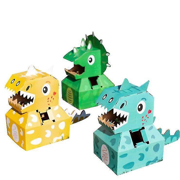 子供の恐竜は、ウェアラブルDIYカートン紙の服のおもちゃ子供のパフォーマンス服をドレスアップ