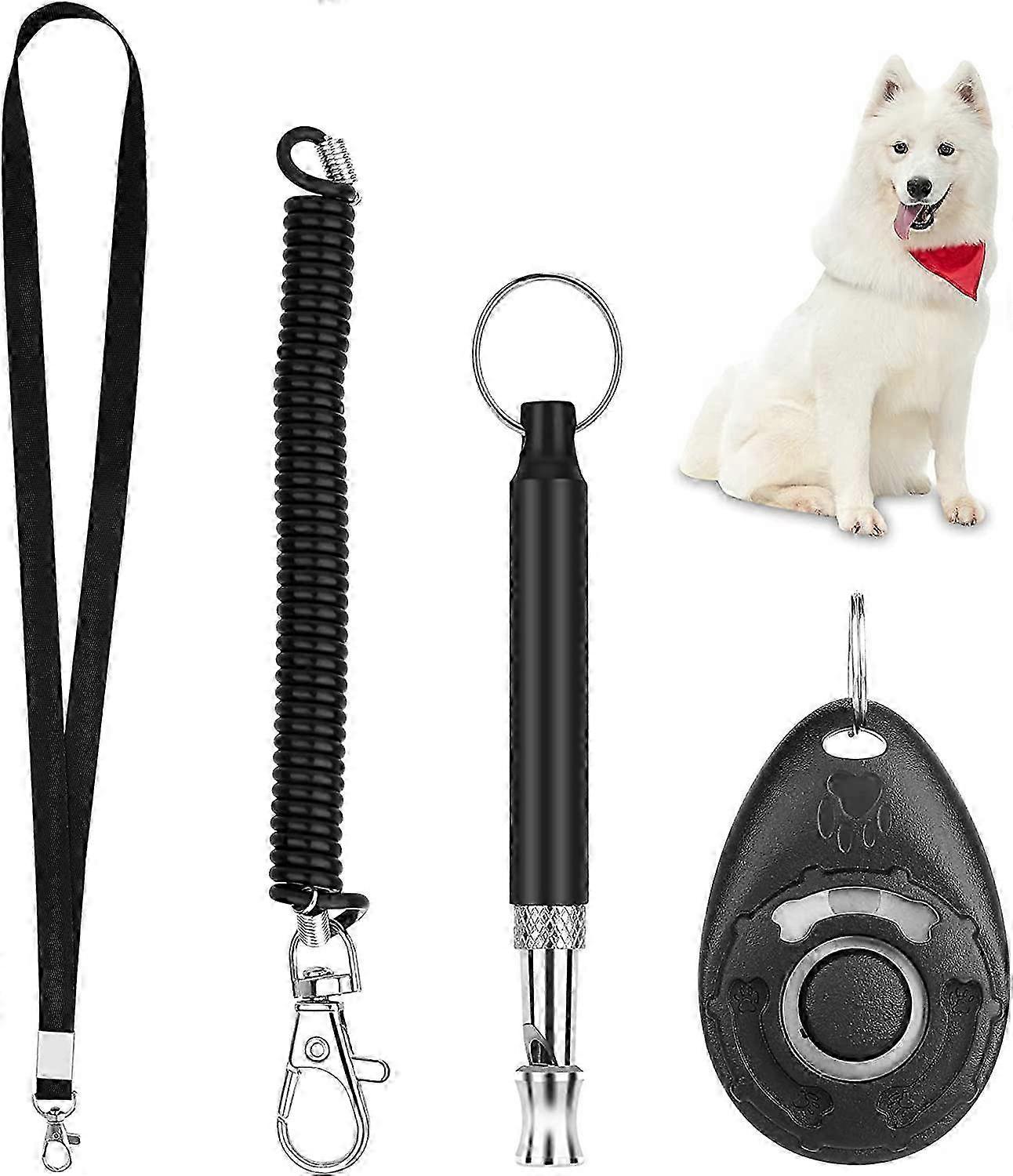 Whistle and Clicker for Dog Training, Dog Whistle with Lanyard, Dog Clicker, Pet Training Kit, Great for Puppy Training for Recall Dogs