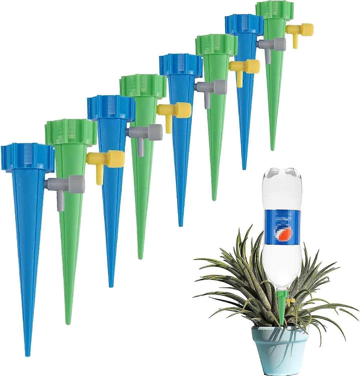 24 Packs Self Watering Spikes, Adjustable Plant Watering Spikes with Slow Release Control Valve Switch