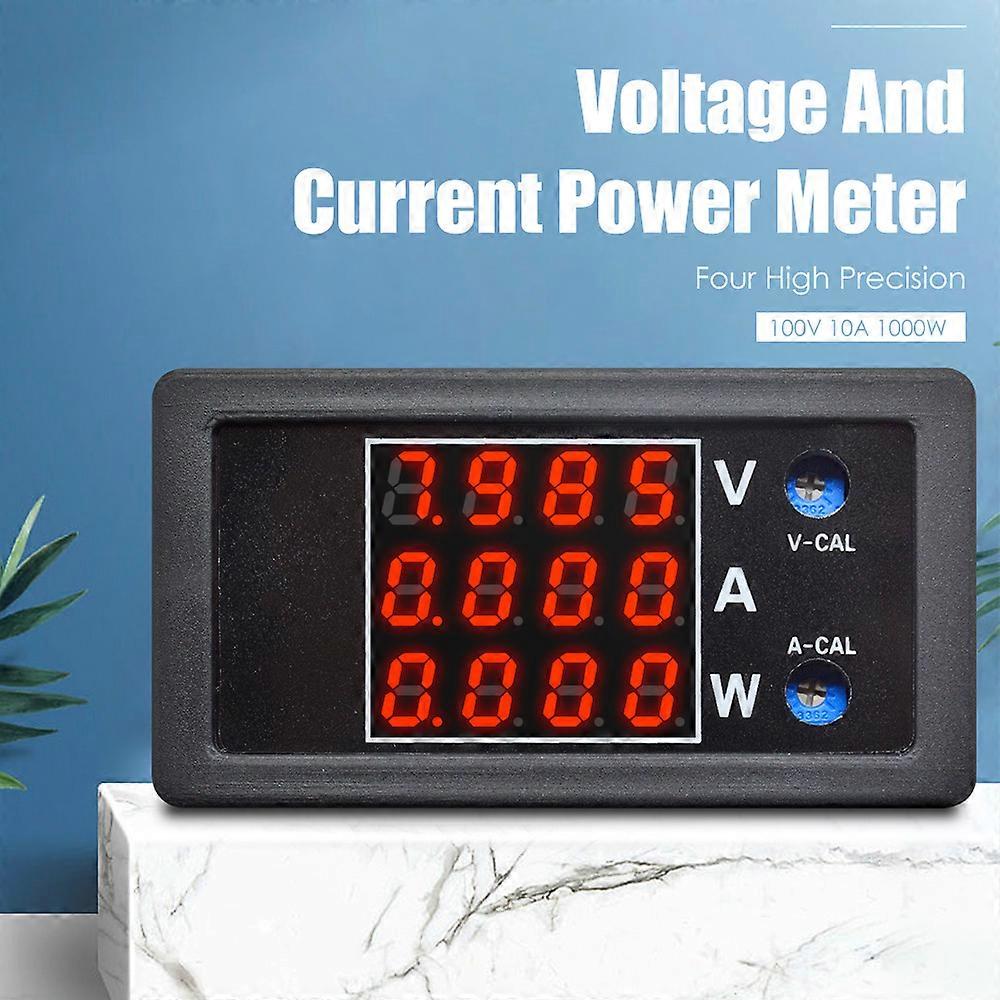 1000W 100V 10A Digital Voltmeter Ammeter Wattmeter 4 Digit 5 Wire Car Motorcycle Voltage Current Power Meter Red LED Display