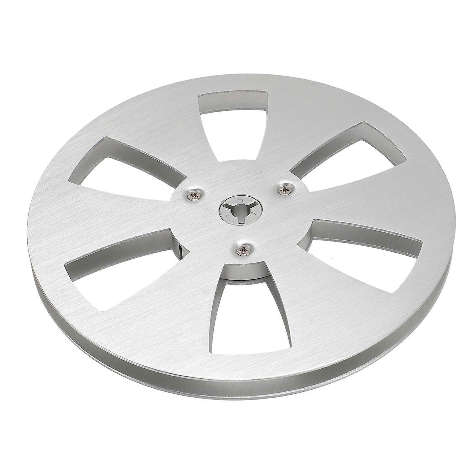 1/4 7 Inch Empty Tape Reel Aluminum Alloy Recording Takeup Reel with 6 Hole for Reel to Reel Tape Silver