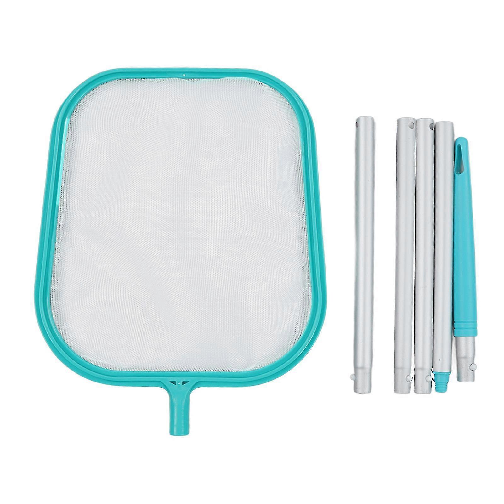 Detachable Pool Skimmer Net with 5 Splicing Rods Ideal for Swimming Pools and Fountains in Lake Blue