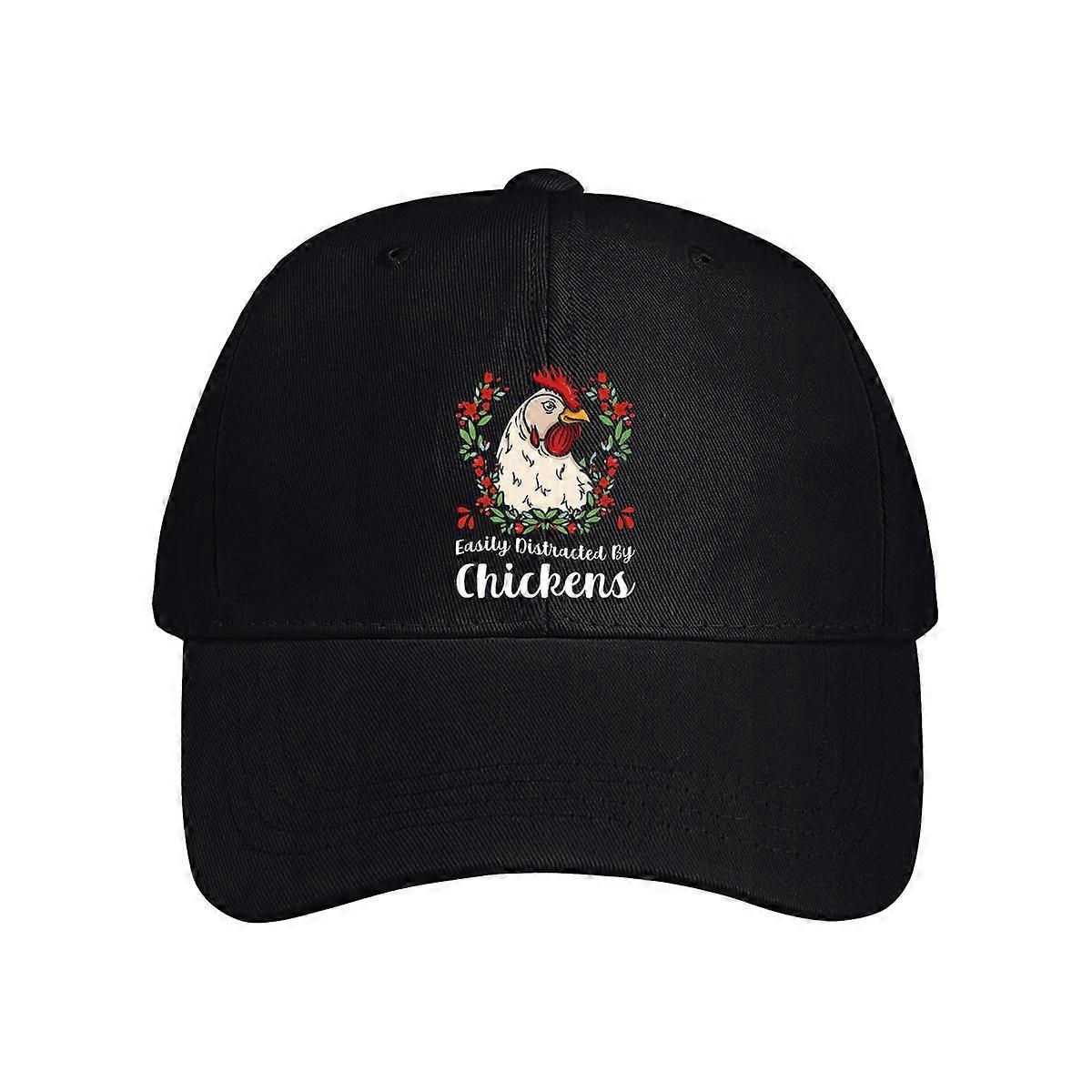 Easily Distracted By Chickens Baseball Cap