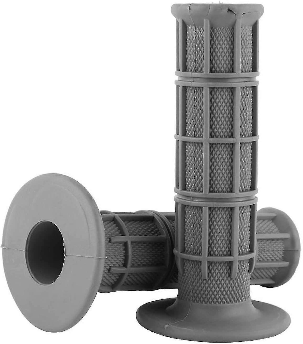 Silicone Motorcycle Grips, 1 Pair 22mm 7/8" Universal Motorcycle Rubber Bar Grips Anti-Slip Thruster Grip Bar For Most Motorcycles (Grey)
