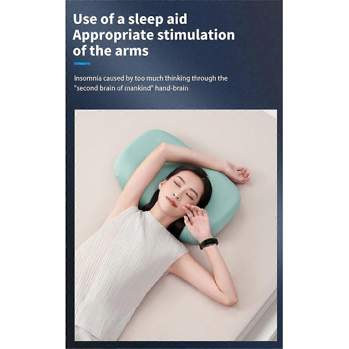 Se Sleep Aid Instrument Smart bærbar søvnenhed Mikrostrøm Lindring Søvnløshed Angst Tryk Relie Sort