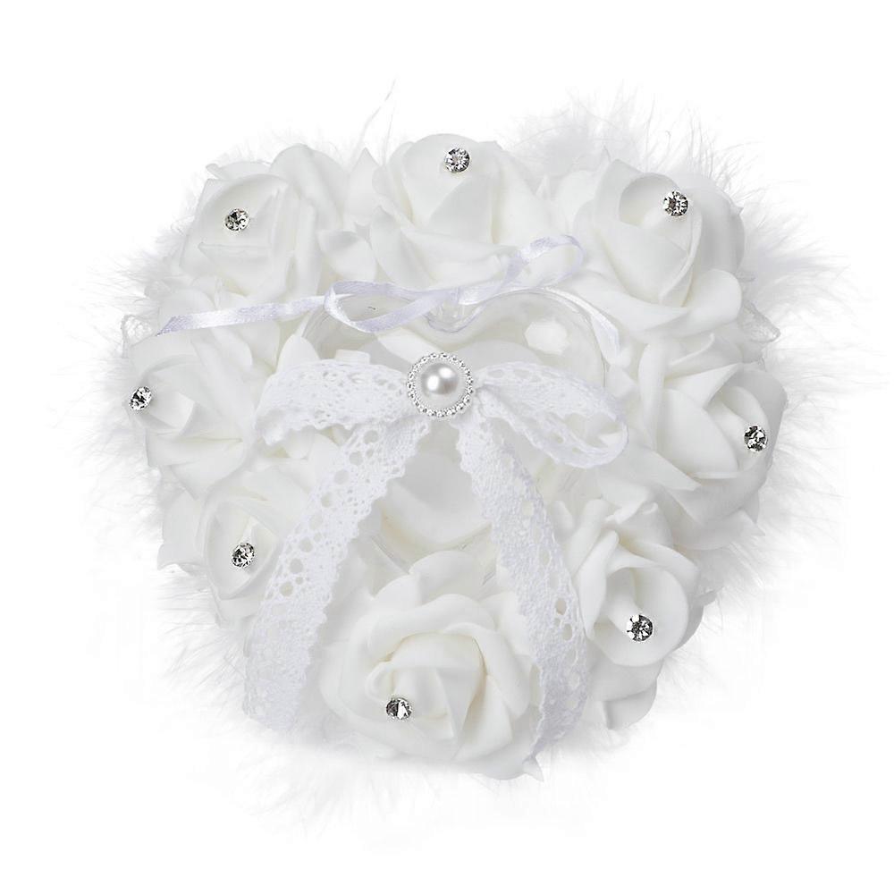 Vigselring kudde, Ringkudde Bröllop Vit, BrudBröllopsring Kudde