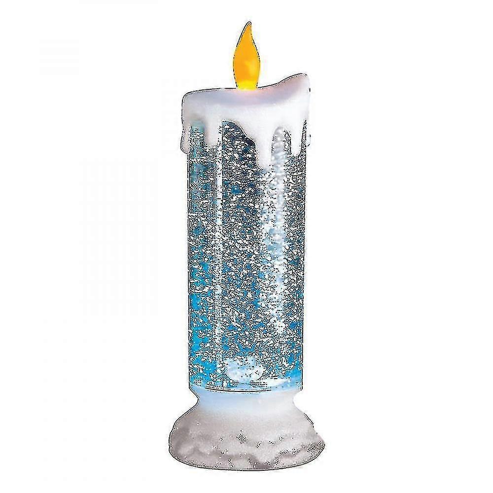 (snow Base)rechargeable Colour Electronic Led Waterproof Candle With Glitter Colour