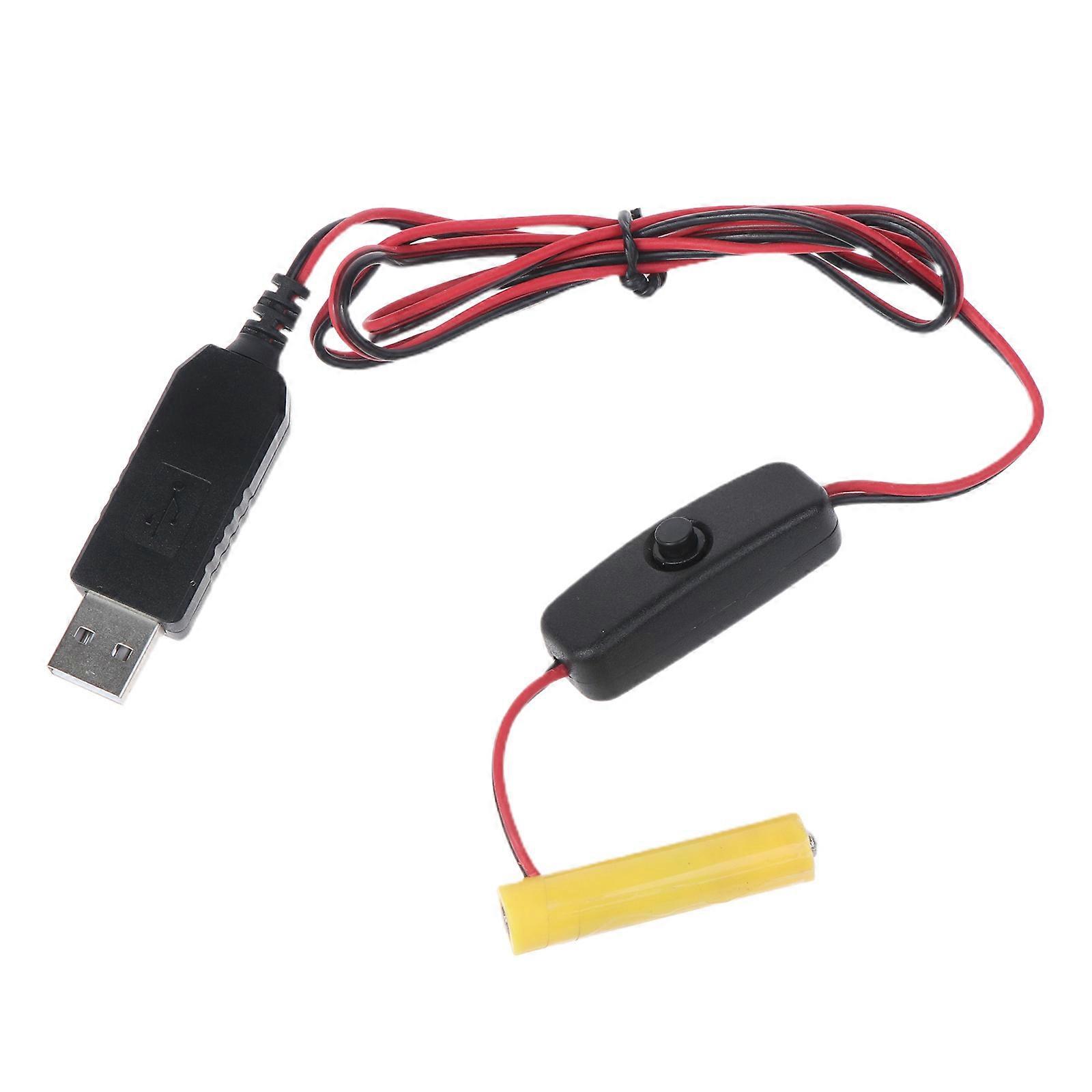 1.5v AAA Battery Eliminator USB Power Supply Replace 1x AAA Battery with Switch