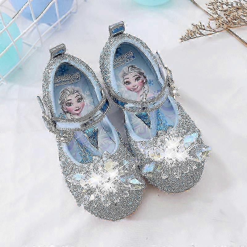 2023 Frozen Elsa Sandals Girls Shoes Princess Dance Shoes For Baby Girls Fashion Non-slip Crystal Shoes Sandals For Girl