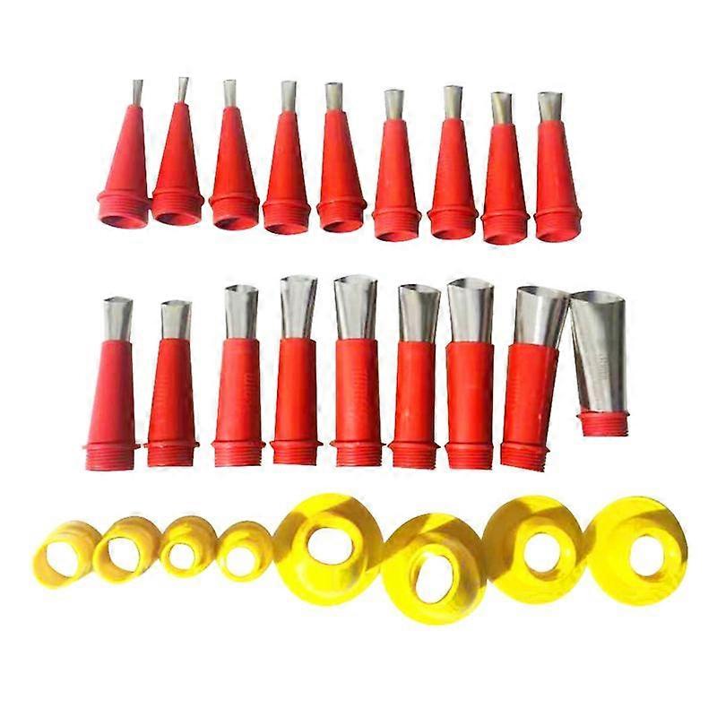 Caulking Finisher Kit 18 Pcs Stainless Steel Caulking Nozzle Applicators with 8 Connection Bases fo