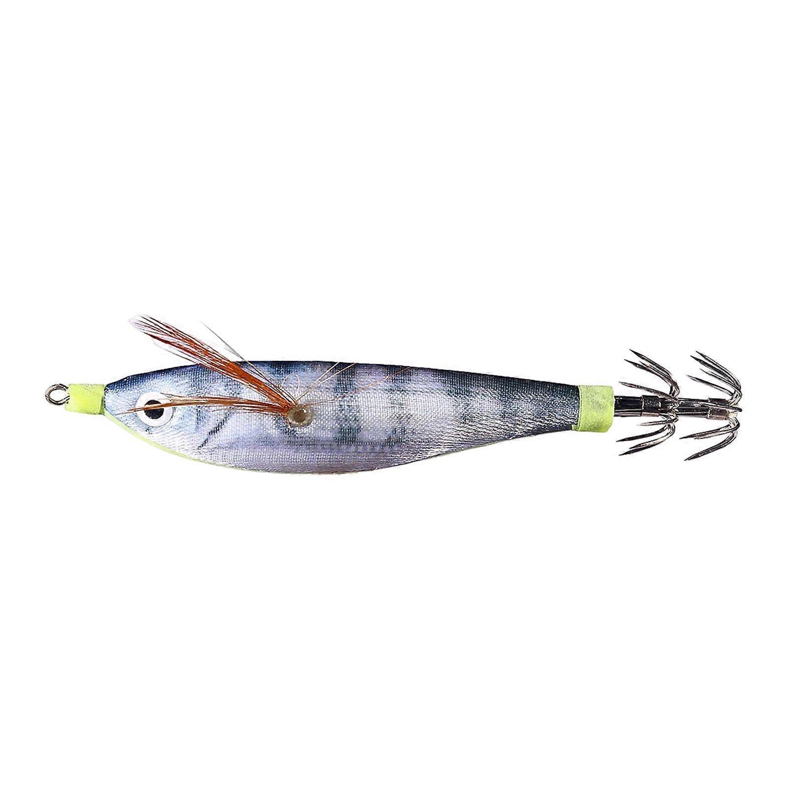 Kaesi 10cm/9.6g Fishing Lure Strong Penetration Tempting Sharp Luminous Wood Shrimp Octopus Artificial Hook for Fishing Lovers