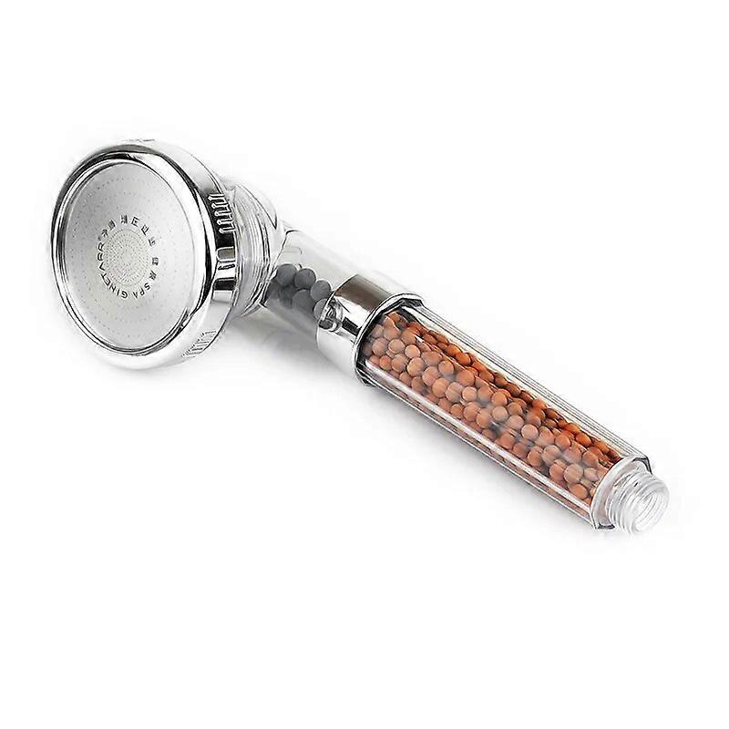 Shower Bath Head Adjustable 3 Mode High Pressure Stone Stream Handheld Shower Head With Negative Ion Activated Ceramic Balls
