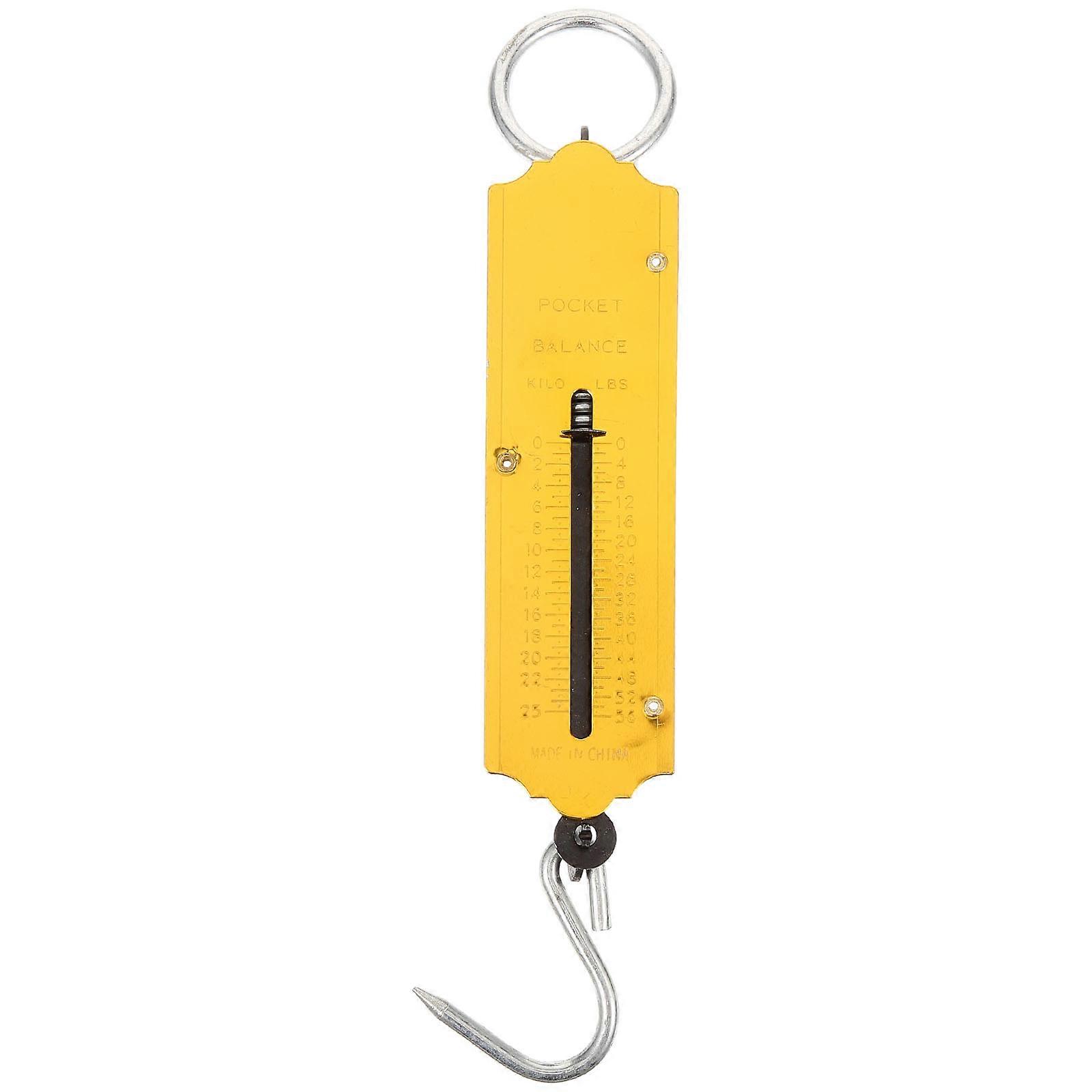 25KG Portable Weighing Vertical Spring Machine Selling Vegetables Scale Mechanical Hanging Hook Scales(Golden)