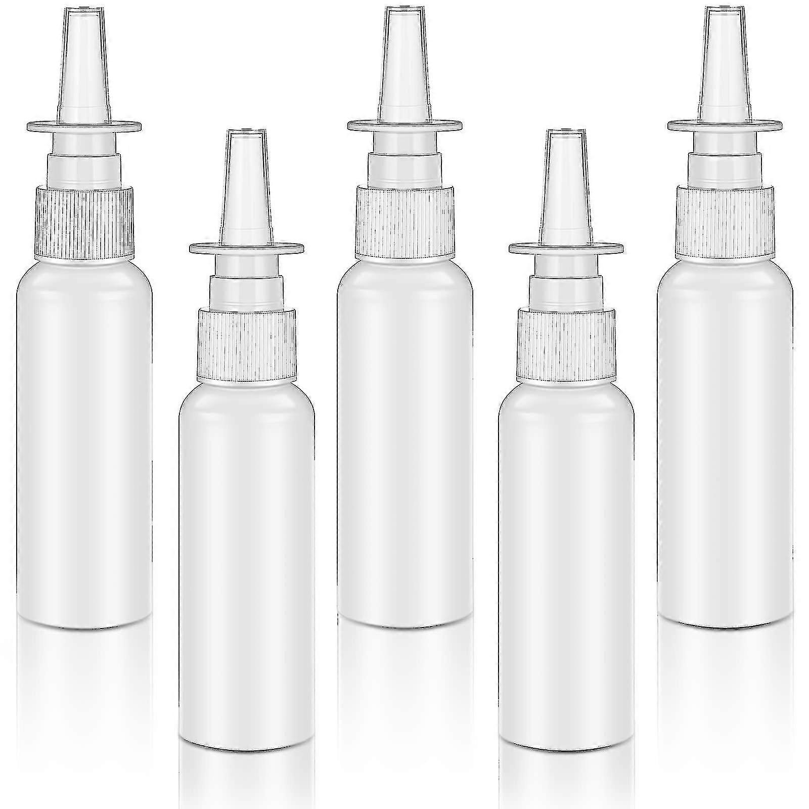 5pcs 15ml Refillable Plastic Nasal Spray Bottle With Fine Mist Sprayer
