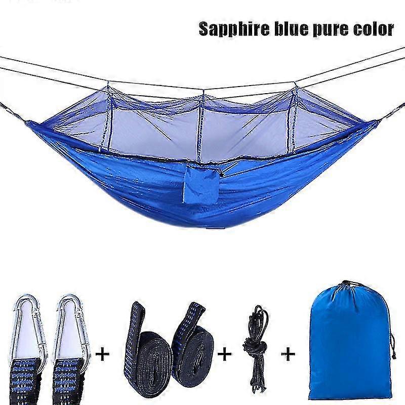 Camping Hammock With Mosquito Net Lightweight Double Hammock Reinforced Straps