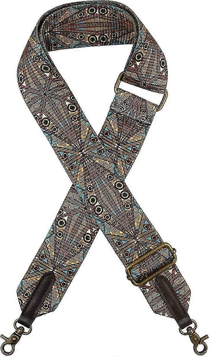 Wide Handbag&purse Strap Broad Multicolor Striped Guitar Style Replacement Strap