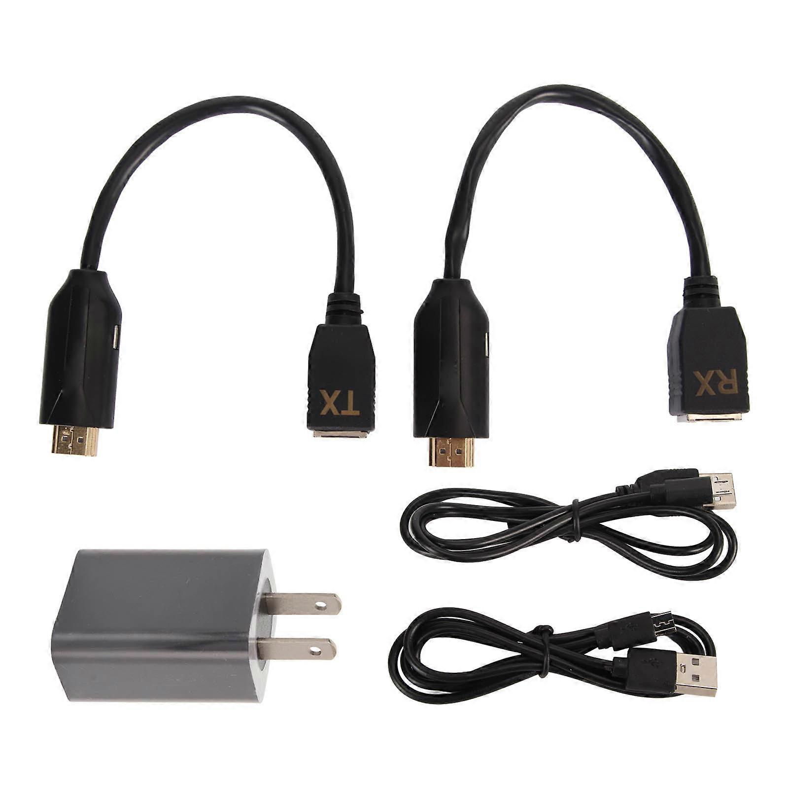 HD Multimedia Interface Extender Full HD 1080p Over Cat5e Cat6 Up to 196.8ft RJ45 Ethernet Transmitter Receiver 100?240V US Plug