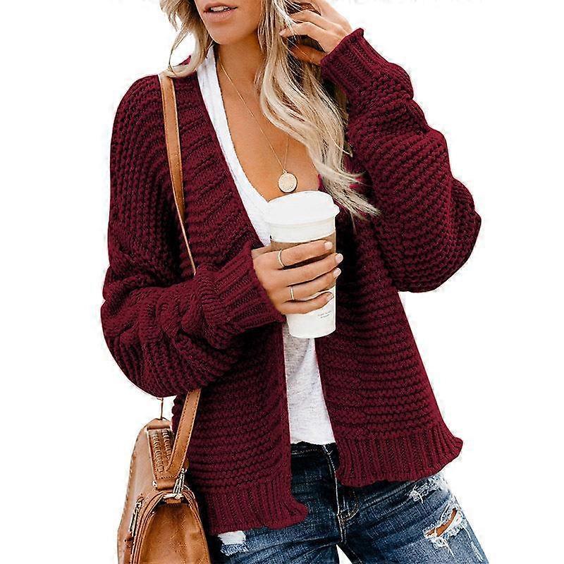 New Wine Red Women's Warm Woolen Short Coat Jacket