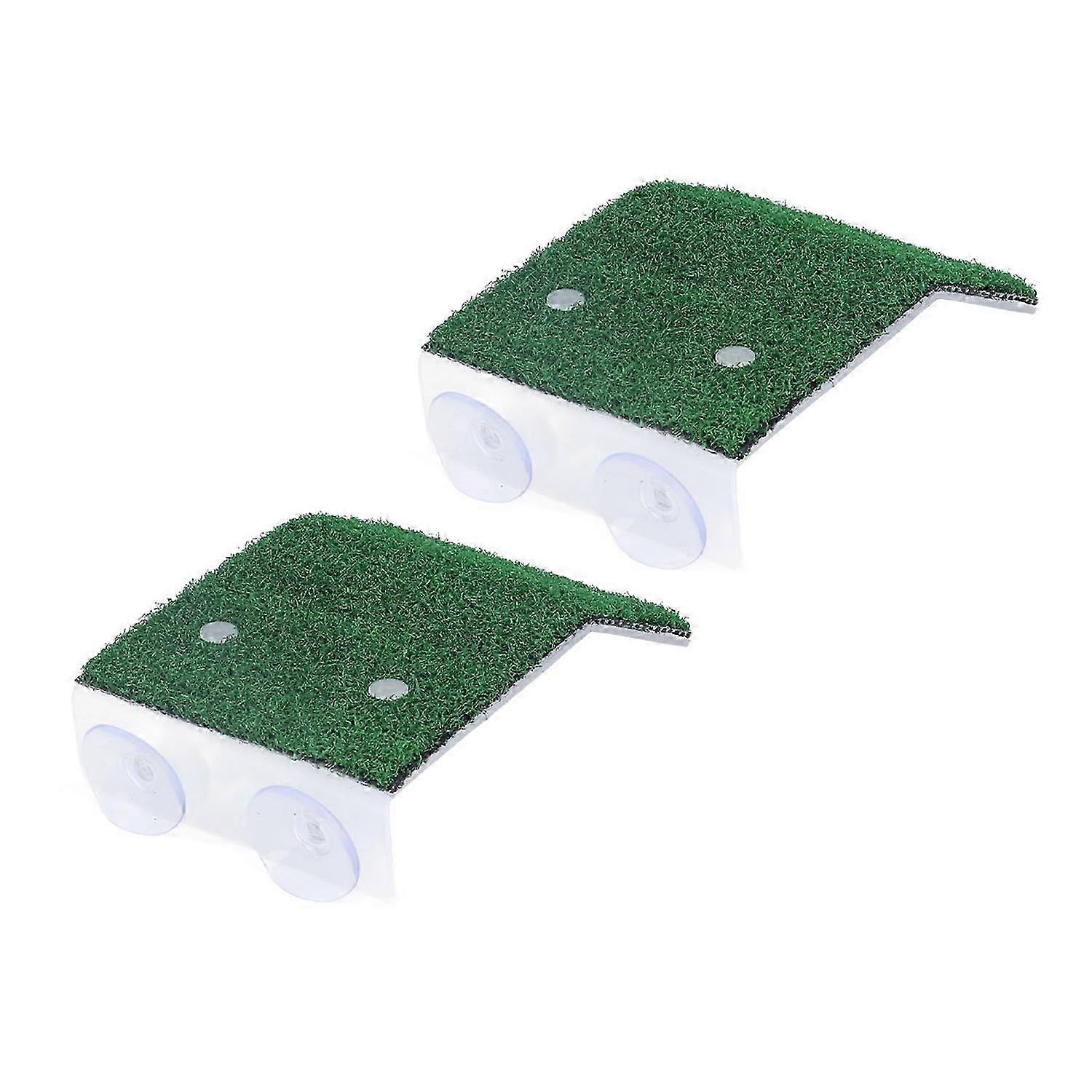 2Pcs Turtle Platform Versatile Easy to Clean Turtle Climbing Terrace with Suction Cup for Fish Tank
