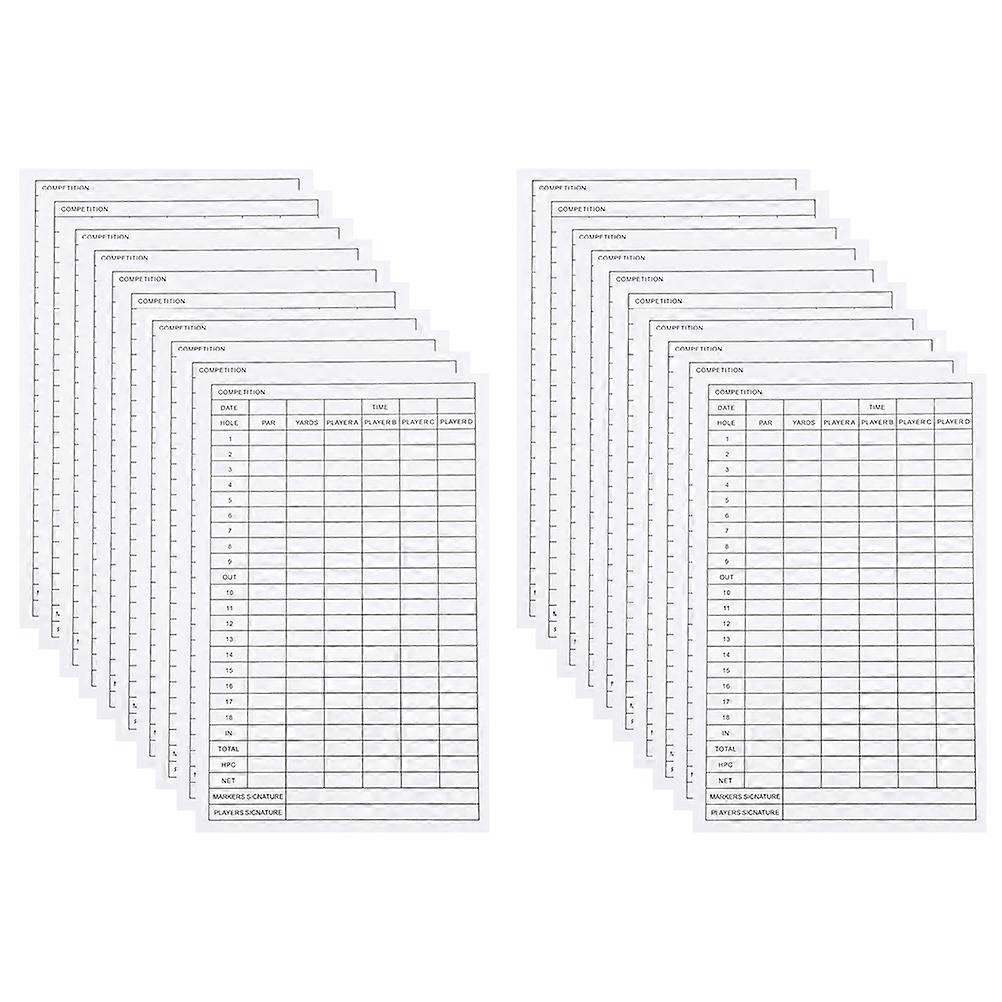 20 Pcs Record Accessories Score Notebook Scoreboard Use Score Keepers Competition Scorecards Scoresheet Record Book