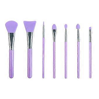 7 stuks siliconen make-up borstels voor crème of vloeibare gezichtsverzorging, lipverzorging, eyeliner, wenkbrauw, oogschaduw en UV-hars Epoxy Art Crafting (paars) - HGDMV