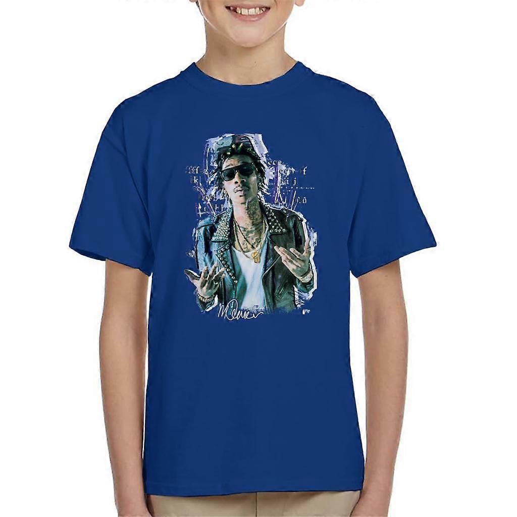 Sidney Maurer Original Portrait Of Rapper Wiz Khalifa Kid's T-Shirt