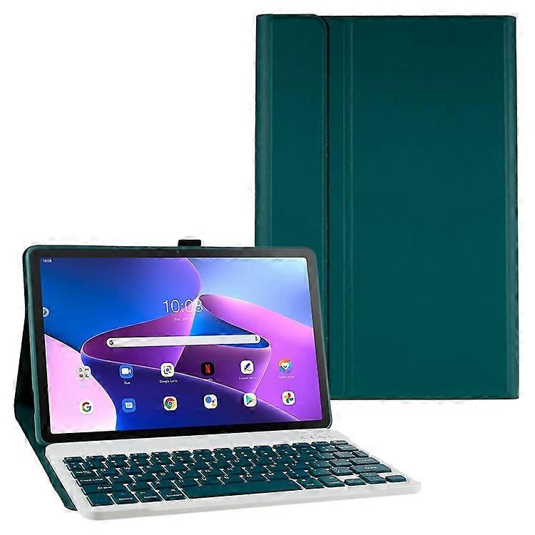Compatible For Lenovo Tab M10 Plus (Gen 3) PU Leather Shockproof Tablet Case Stand Anti-scratch Cover with Bluetooth Keyboard