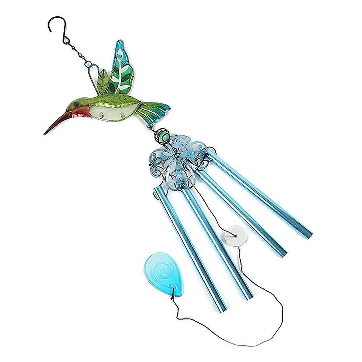 Wind Chime Glass Gardening Green Hummingbird Wind Chimes Pendant High Quality for Wall Window Door