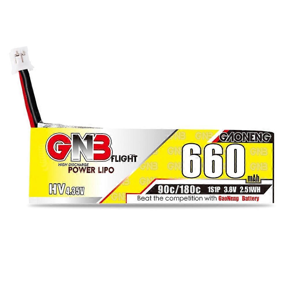 6PCS GAONENG GNB LiHV 1S 3.8V 660mAh 90C LiPo Battery PH2.0 Plug for Happymodel Crux3 EMAX Tinyhawk