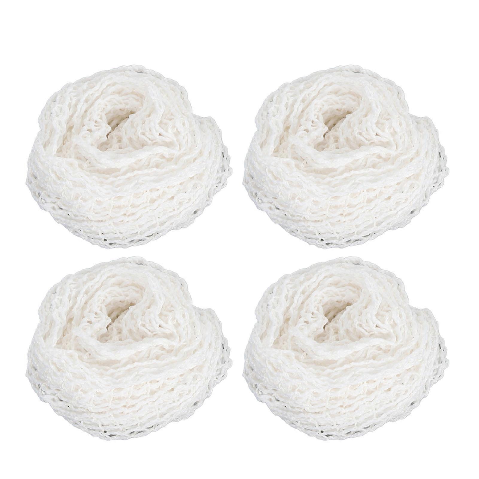 4 Pack Cotton Meat Netting Rolls for Smoked Meat, Poultry, Ham, Wrapping Net for Cooking Beef and Sausage Making