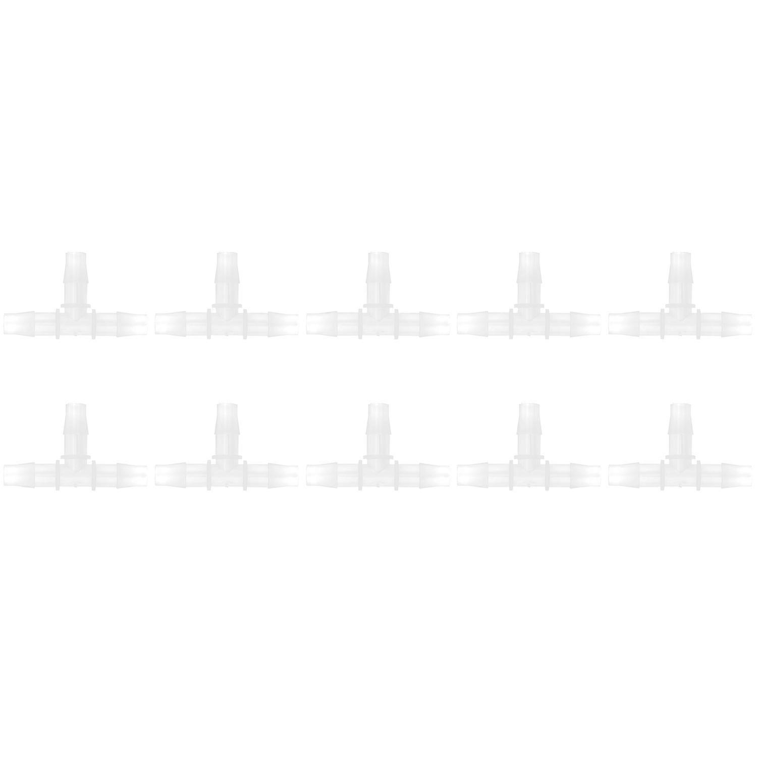 10Pcs 3 Way Plastic Fitting Pressure Temperature Resistant T Shaped Tee 1/2 Barb Fitting12.7