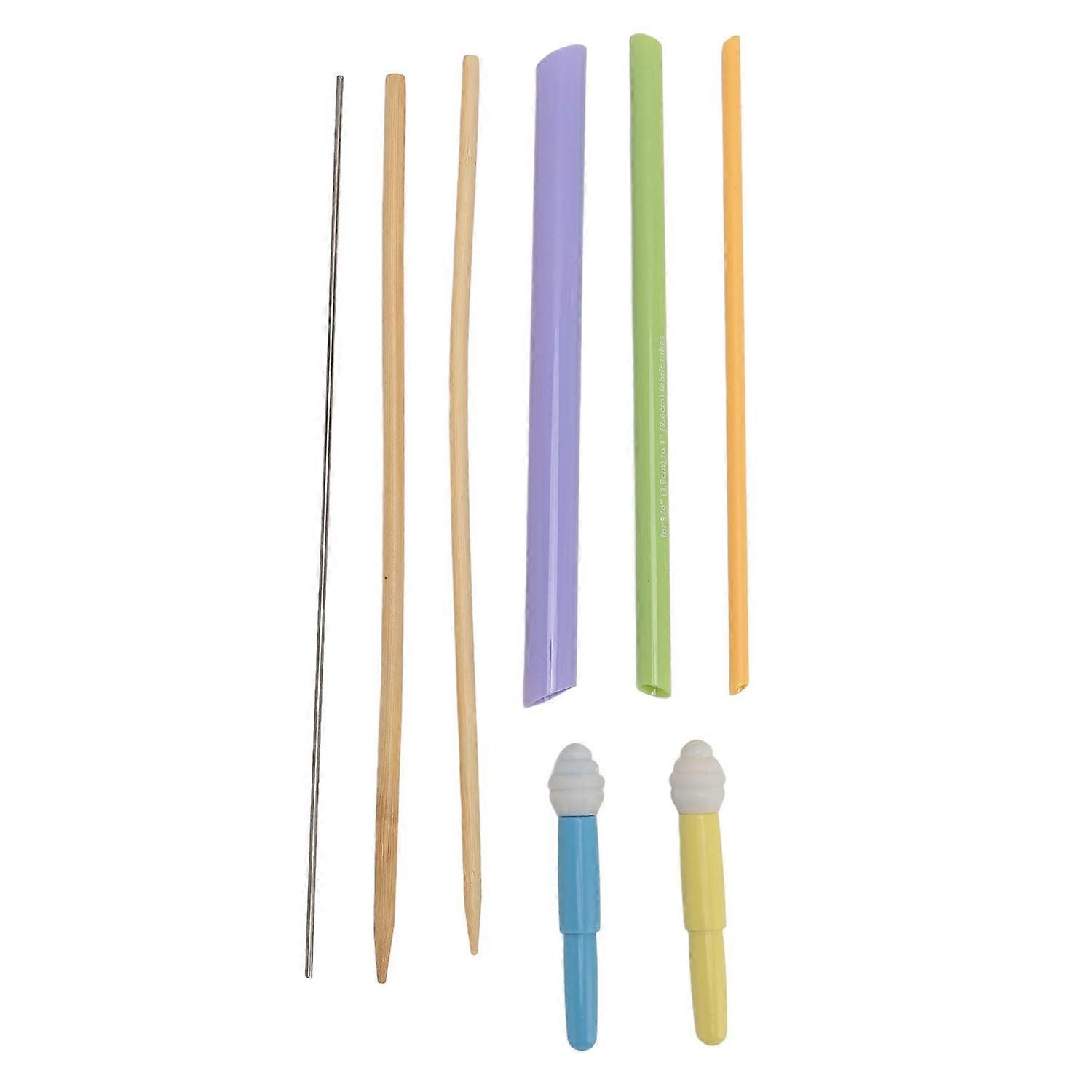 3PCS Fabric Tube Turners with 2PCS Mini Thread Removers Quick Turning Tool Set for Home Sewing Craft
