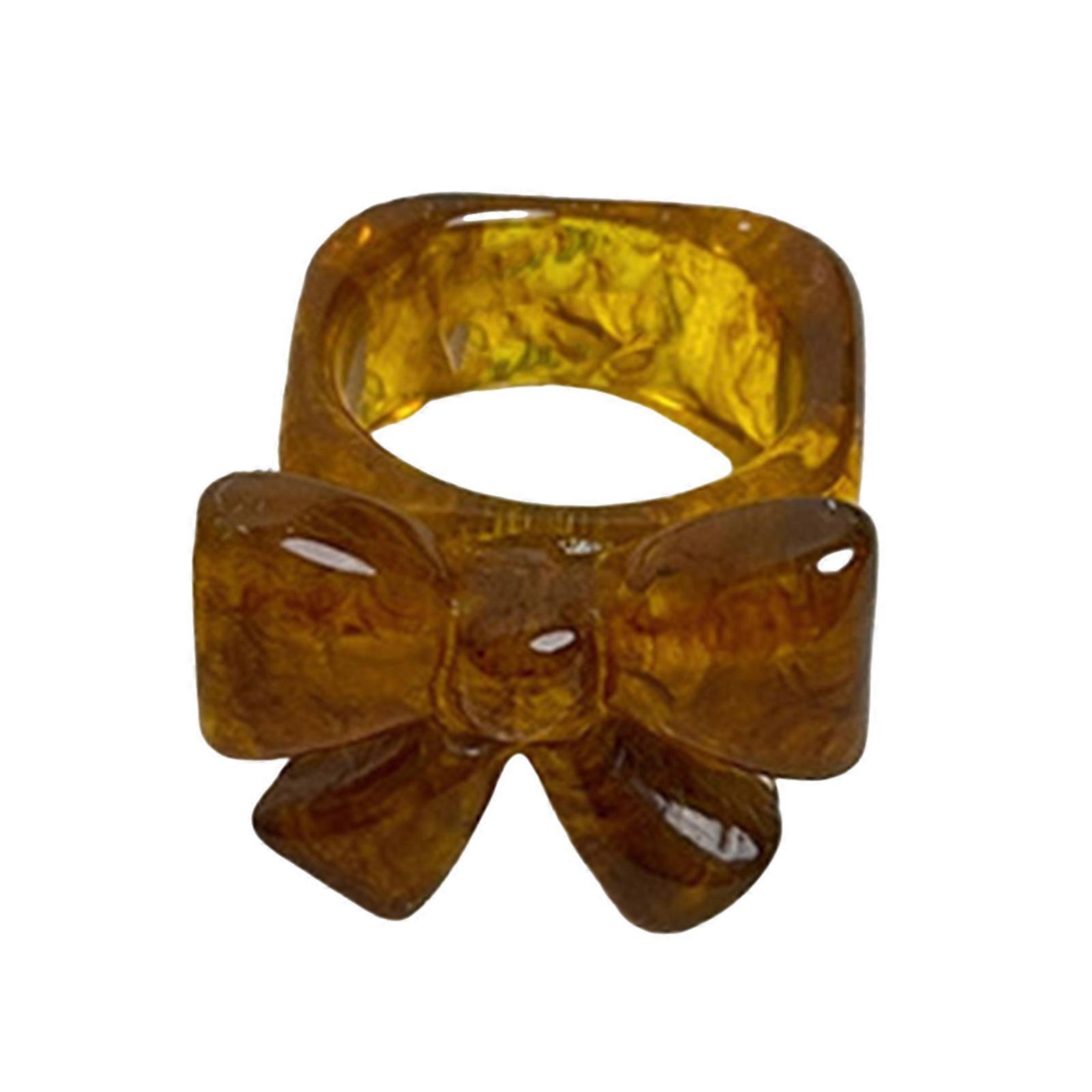 Resin Rings Comfortable Rings Daily Wear Rings Resin Texture Suitable for Fashion Enthusiasts Seeking Distinctive Styles brown