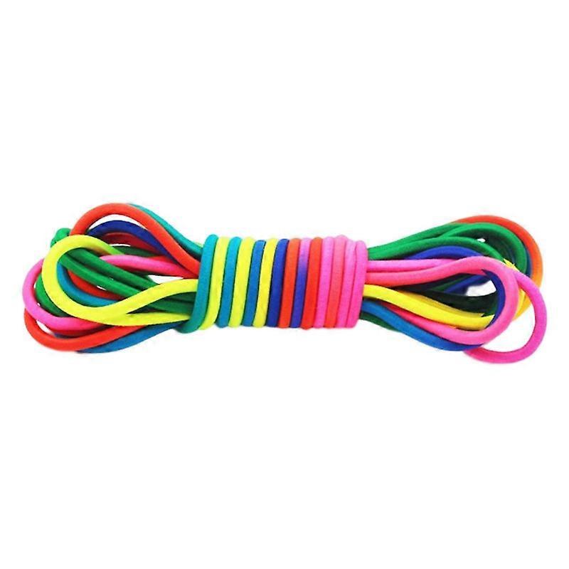 Jump Rope Adjustable Bright Color Highly Elastic Portable Wear Resistant Interactive Game Polyester Jump Rope Rubber Band Toy Fitness Equipment
