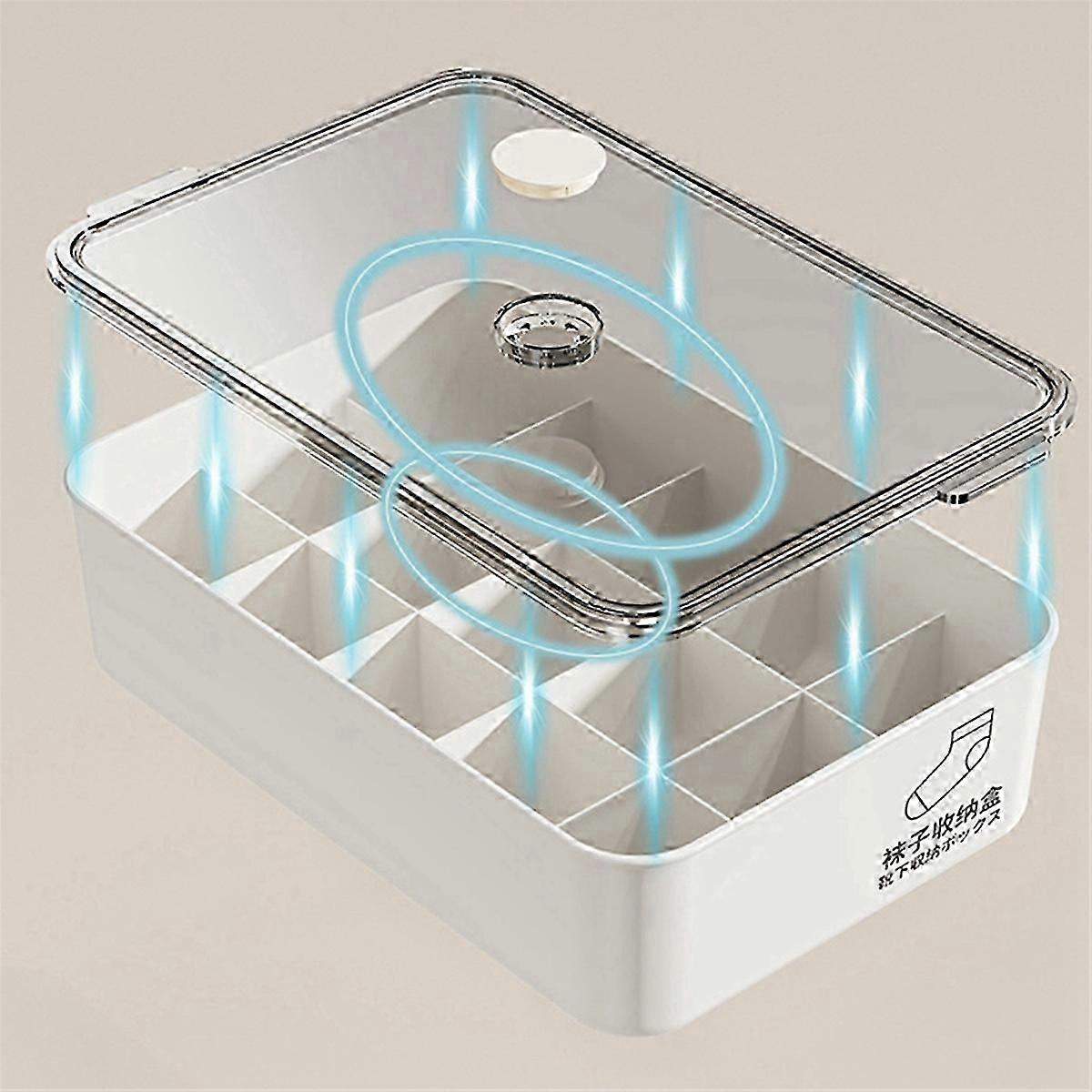 Exquisite Large Capacity Dustproof Storage Box for Underwear and Socks Organizer Storage Box A Ten-Cell Box with A Lid
