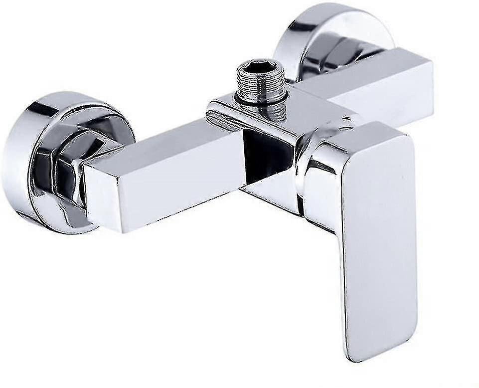 モダンなクローム壁掛けシャワー水栓（冷水・温水対応シャワーミキサー付き）