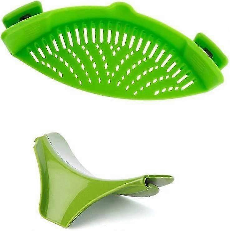 Silicone Clip-on Strainer Colander, Plus Soup Funnel for Pan Universal Size Material/Heat Resistant