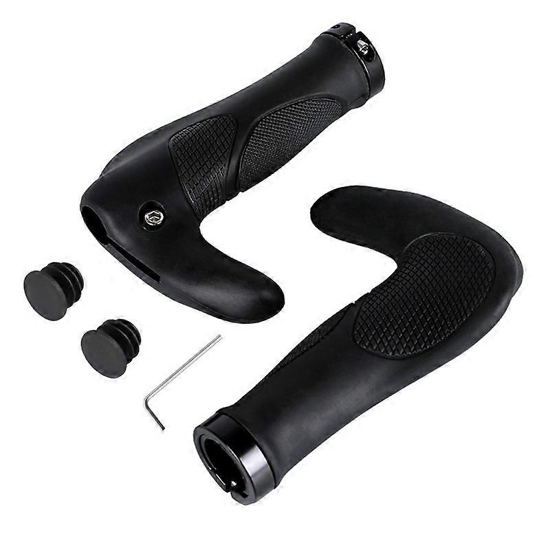 2pcs Bike Handlebar Grips, Soft Gel Inserts Shock Resistance Ergonom
