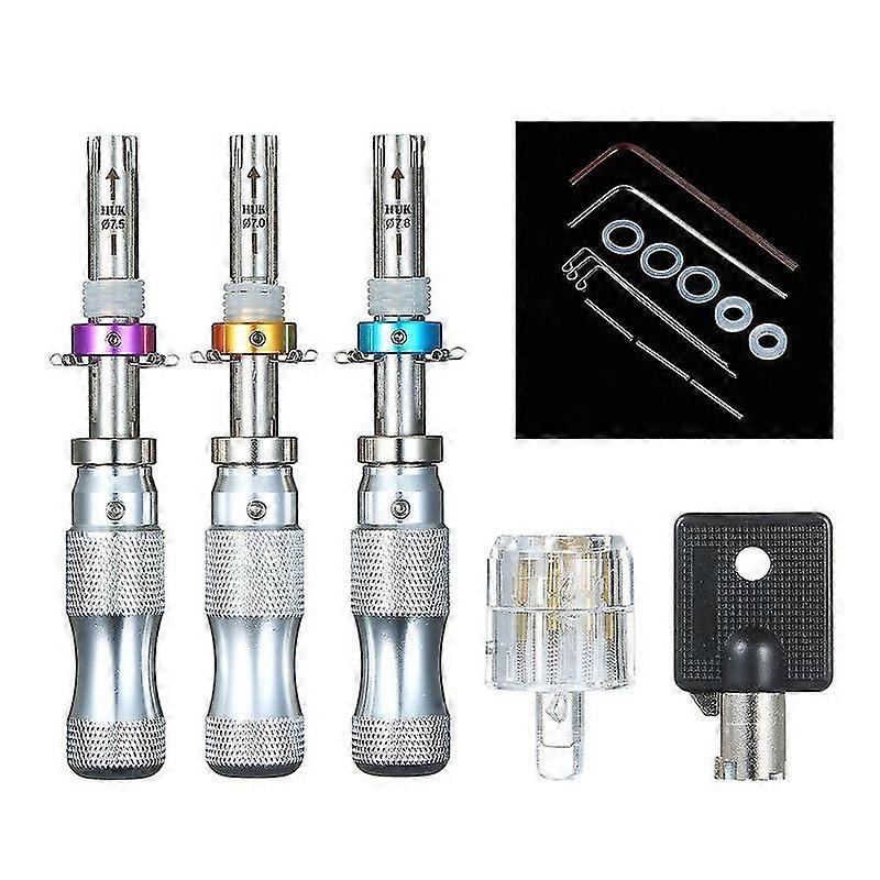 Tubular Lock Pick Set with Transparent Lock Practice Locksmith Tools Lock Picking Kit for Beginners