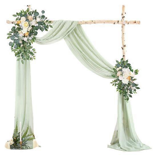 Mariage Arche Drapé Rideau Cérémonie Réception Suspendu Décoration Voile Bord de mer Fond Décor