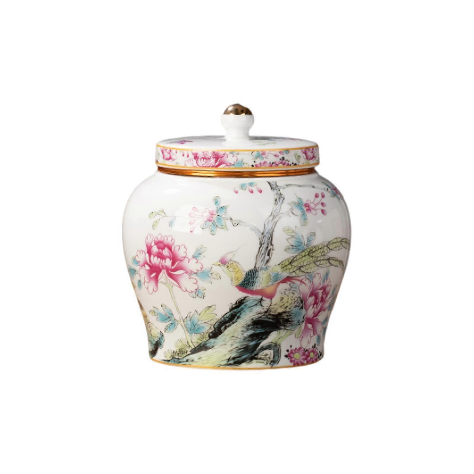 Ceramic Tea Storage Jar Ginger Jar Glazed Versatile Small And Delicate for Tea,