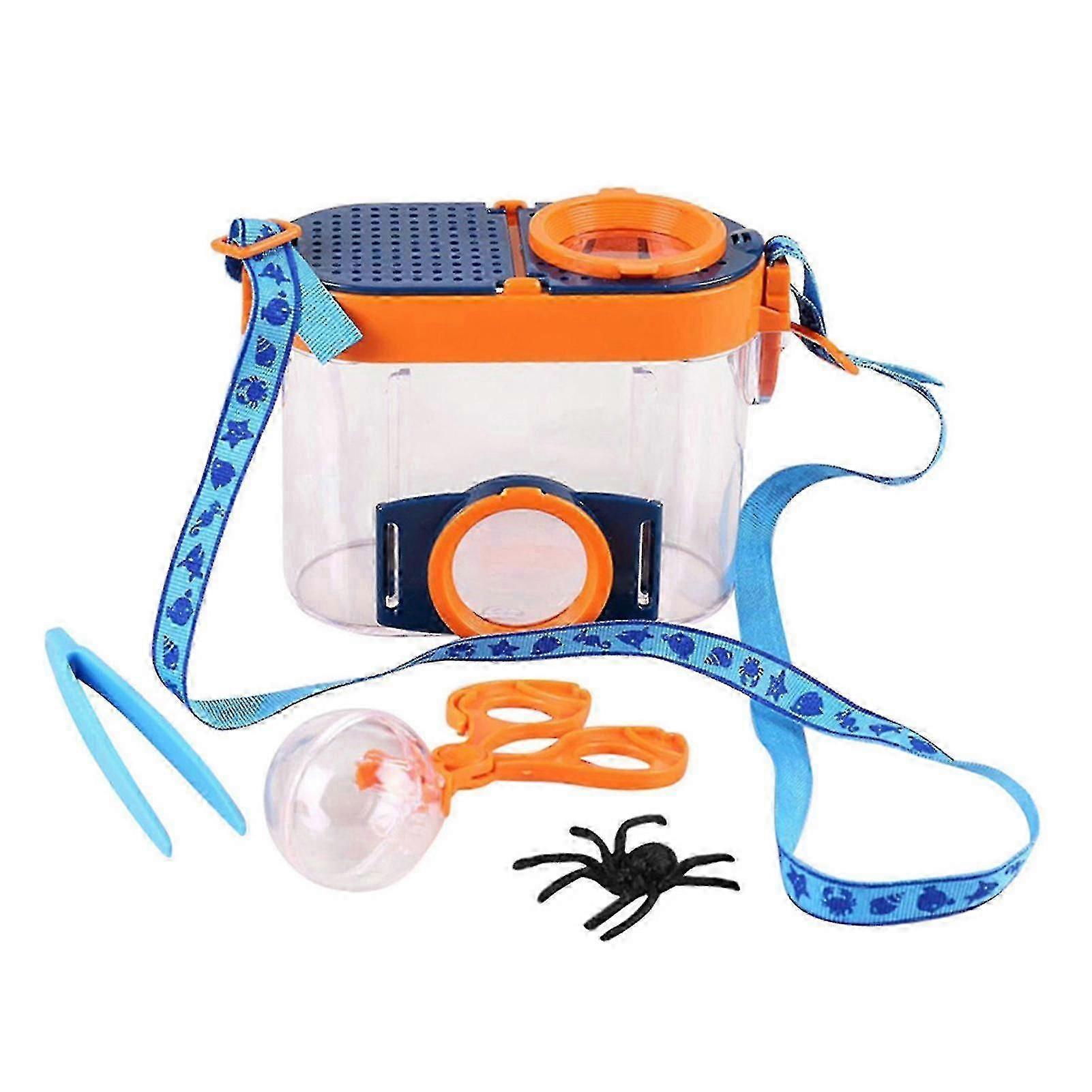 Caixa de inspeção de insetos com lupas 2,6x & 4,5x ampliações crianças apanhador de insetos e espectador kit de exploração da natureza do microscópio com T